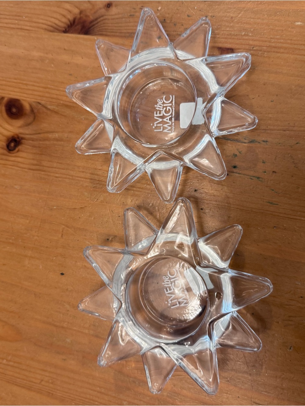 PartyLite Clear Star Tea Light Holders - Set of 2